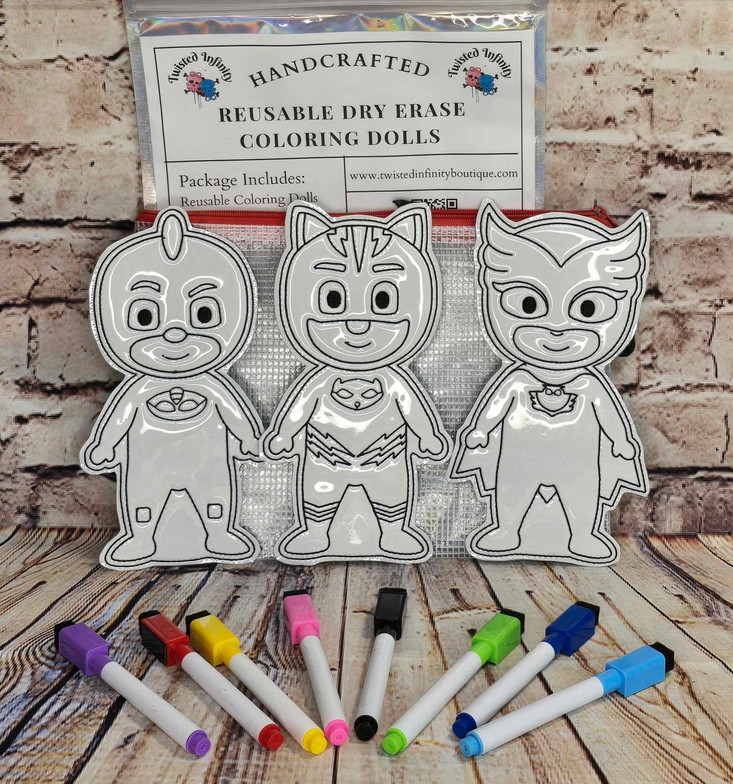 PJ Masks Inspired Dry Erase Coloring Dolls