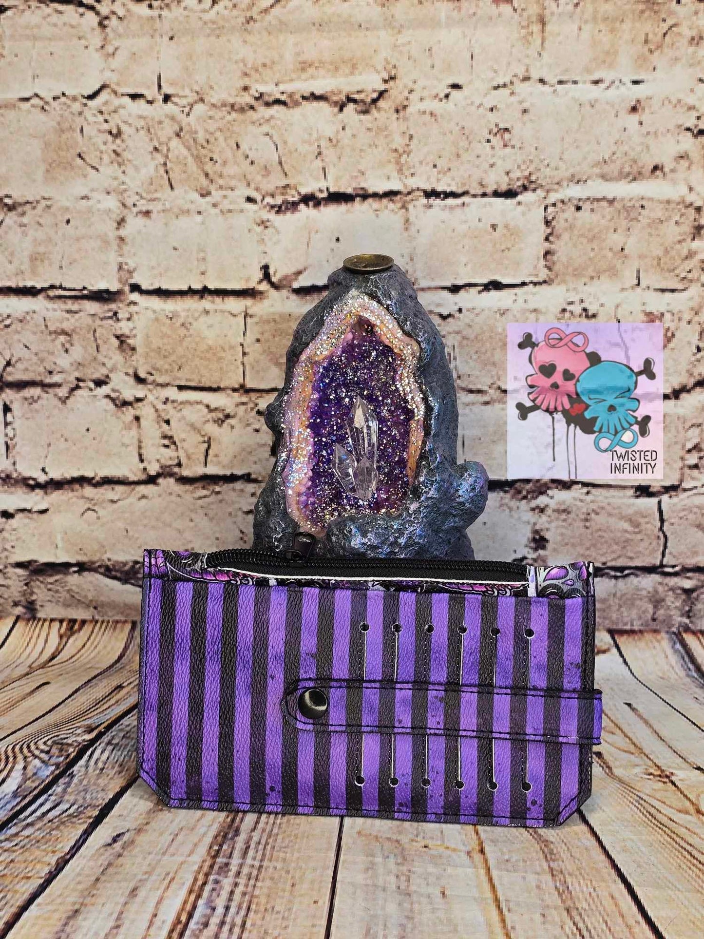 Slimline Vegan Leather Wallet- Death Moth Cutie