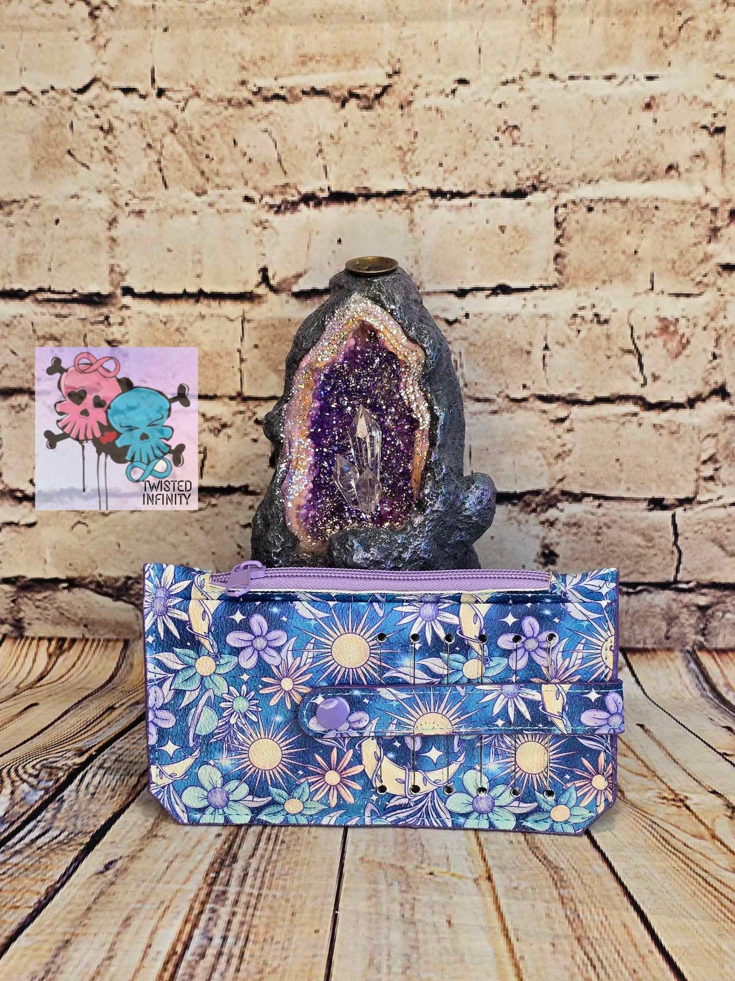 Slimline Vegan Leather Wallet- Lavender Moon