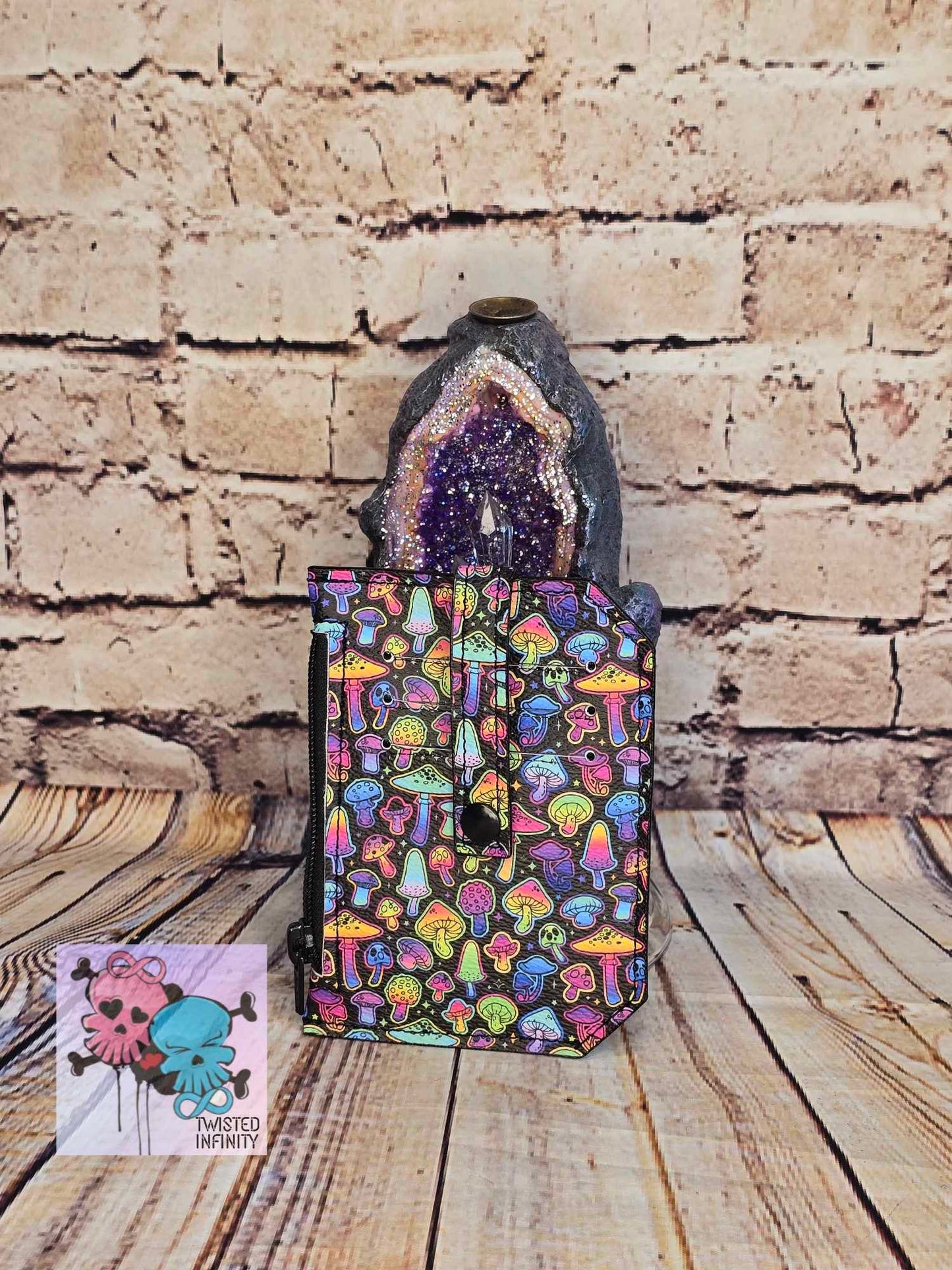 Pocket Pal Wallet - Neon Shrooms