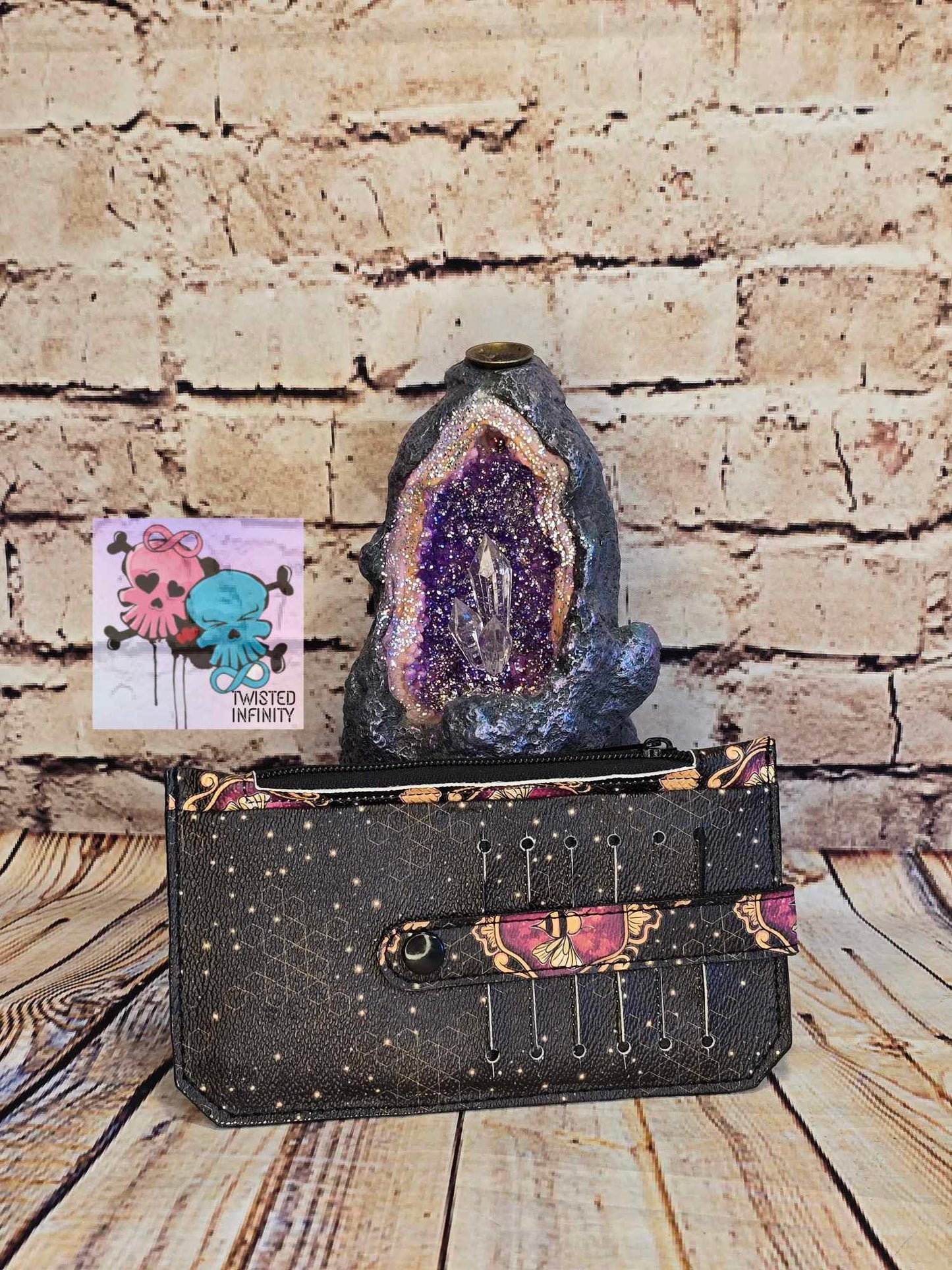 Slimline Vegan Leather Wallet- Queen Bee