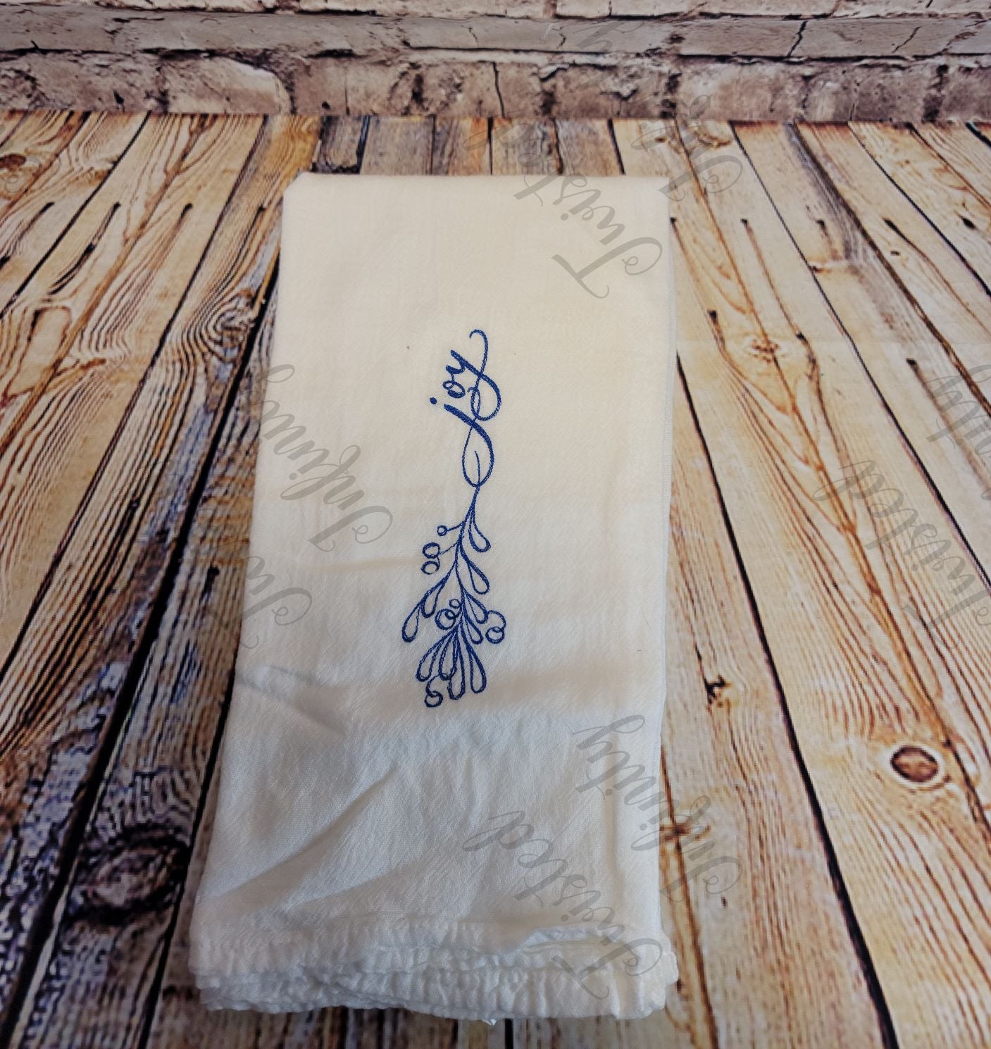 Word Art Christmas Embroidered Flour Sack Towels