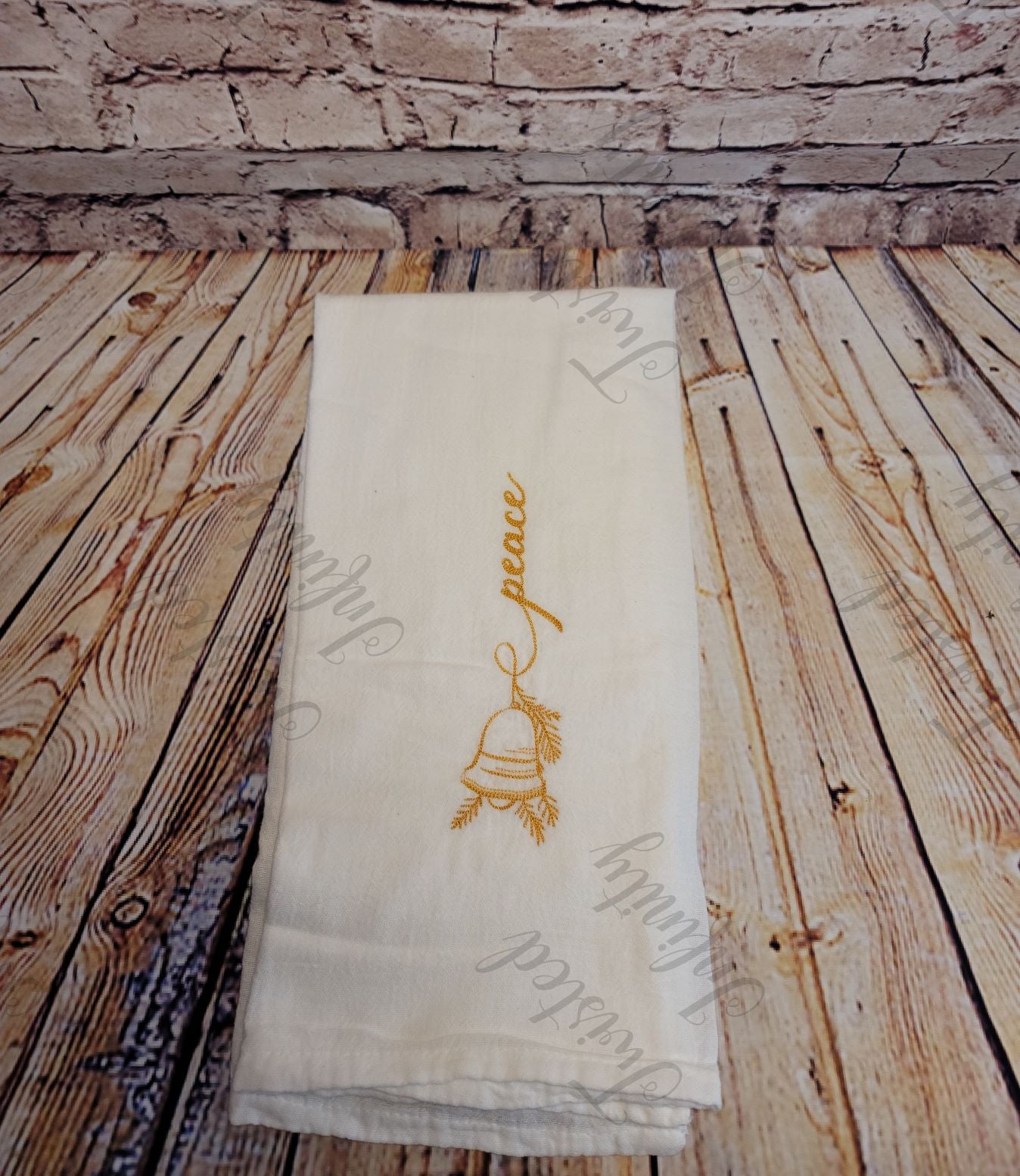 Word Art Christmas Embroidered Flour Sack Towels