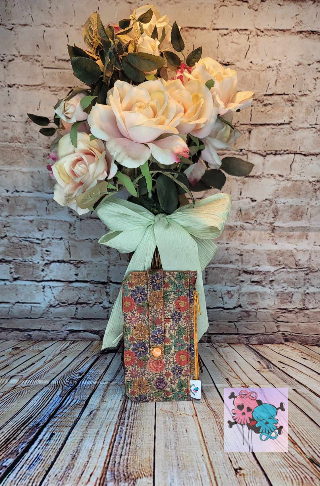 Slimline Portuguese Cork Wallet Ditzy Floral