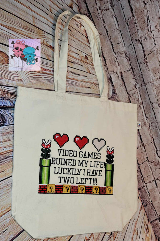 OG Gamer Extra Lives Cotton Canvas Tote