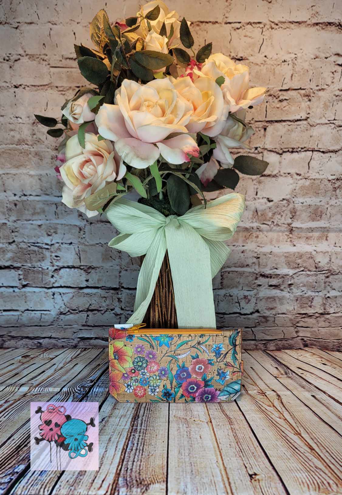 Slimline Portuguese Cork Wallet Ditzy Floral