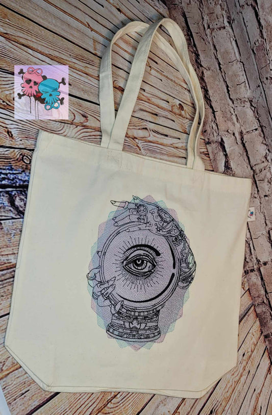 Crystal Ball Mystic Cotton Canvas Tote