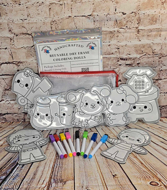 Blues Clues Inspired  Dry Erase Coloring Dolls