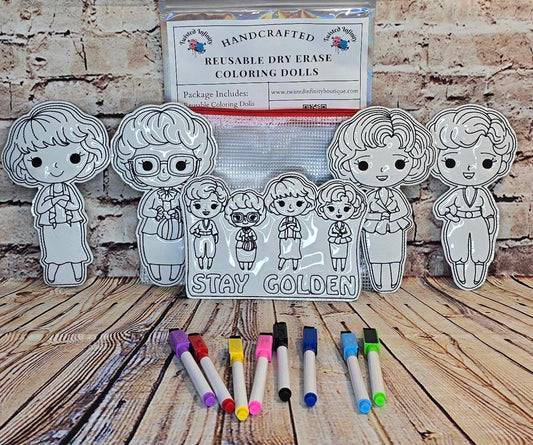 Golden Girls Inspired Dry Erase Coloring Dolls