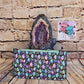 Slimline Vegan Leather Wallet- Neon Skulls