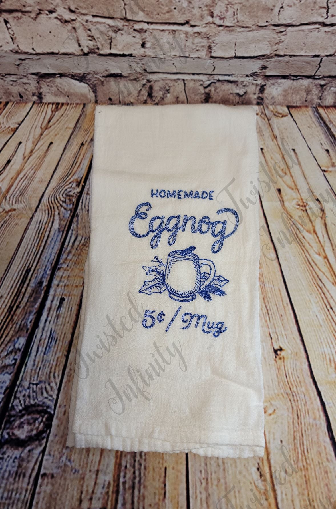 Vintage Christmas Embroidered Flour Sack Towels