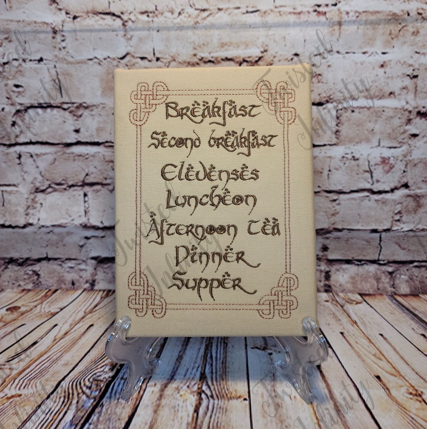 Hobbit Menu  Embroidered Wall Art