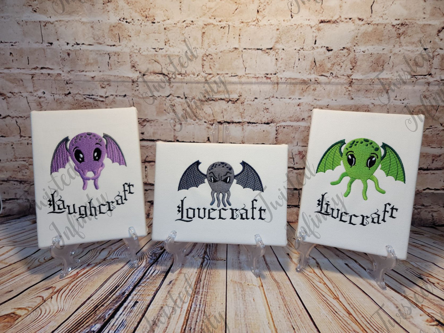 Livecraft Laughcraft Lovecraft Embroidered Wall Art Set