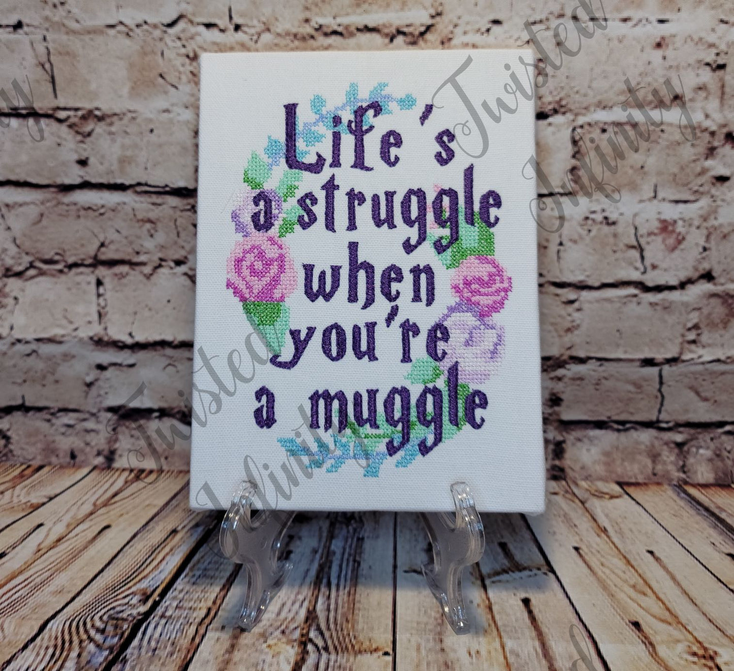 Life's A Struggle When You're A Muggle Embroidered Wall Art