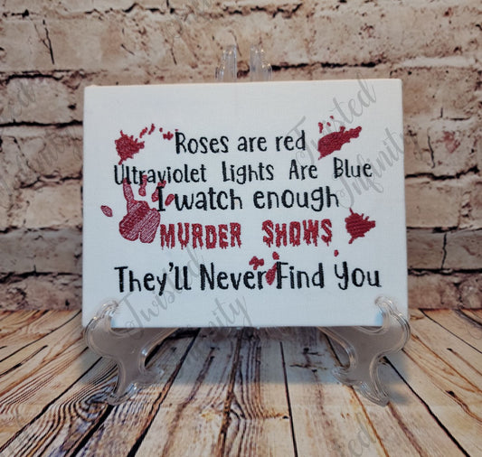 True Crime  Embroidered Wall Art