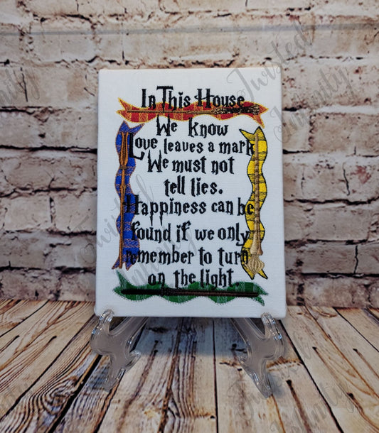 Harry Potter Inspired Hogwarts Embroidered Wall Art