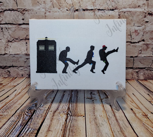 Silly Walk Doctor Who Embroidered Wall Art